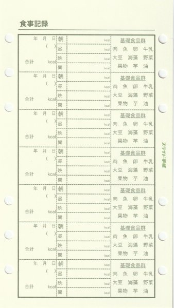 画像1: 食事記録リフィル (1)