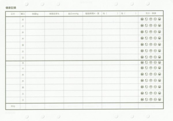 画像1: 健康記録シートリフィル (1)
