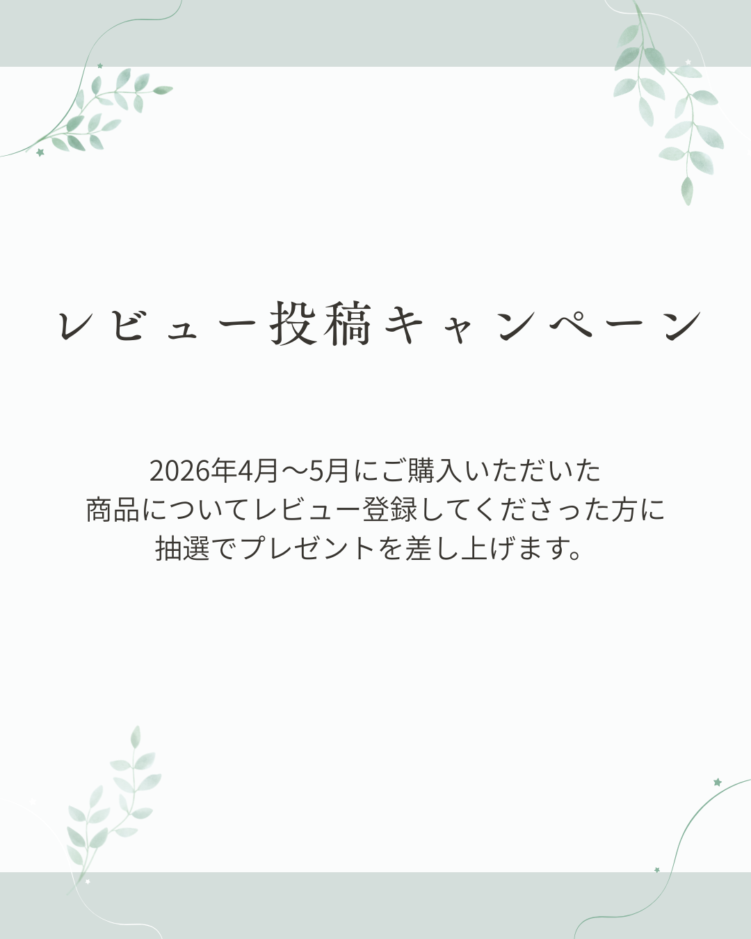 レビュー投稿キャンペーンを行います